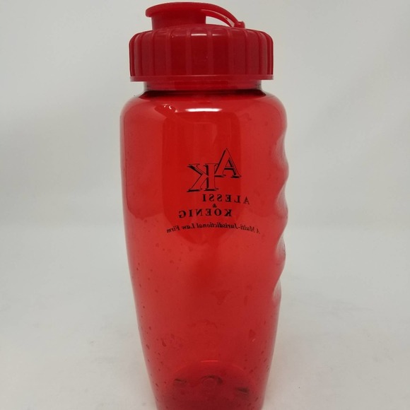 Red Wide Mouth Plastic Water Bottle - Picture 2 of 5